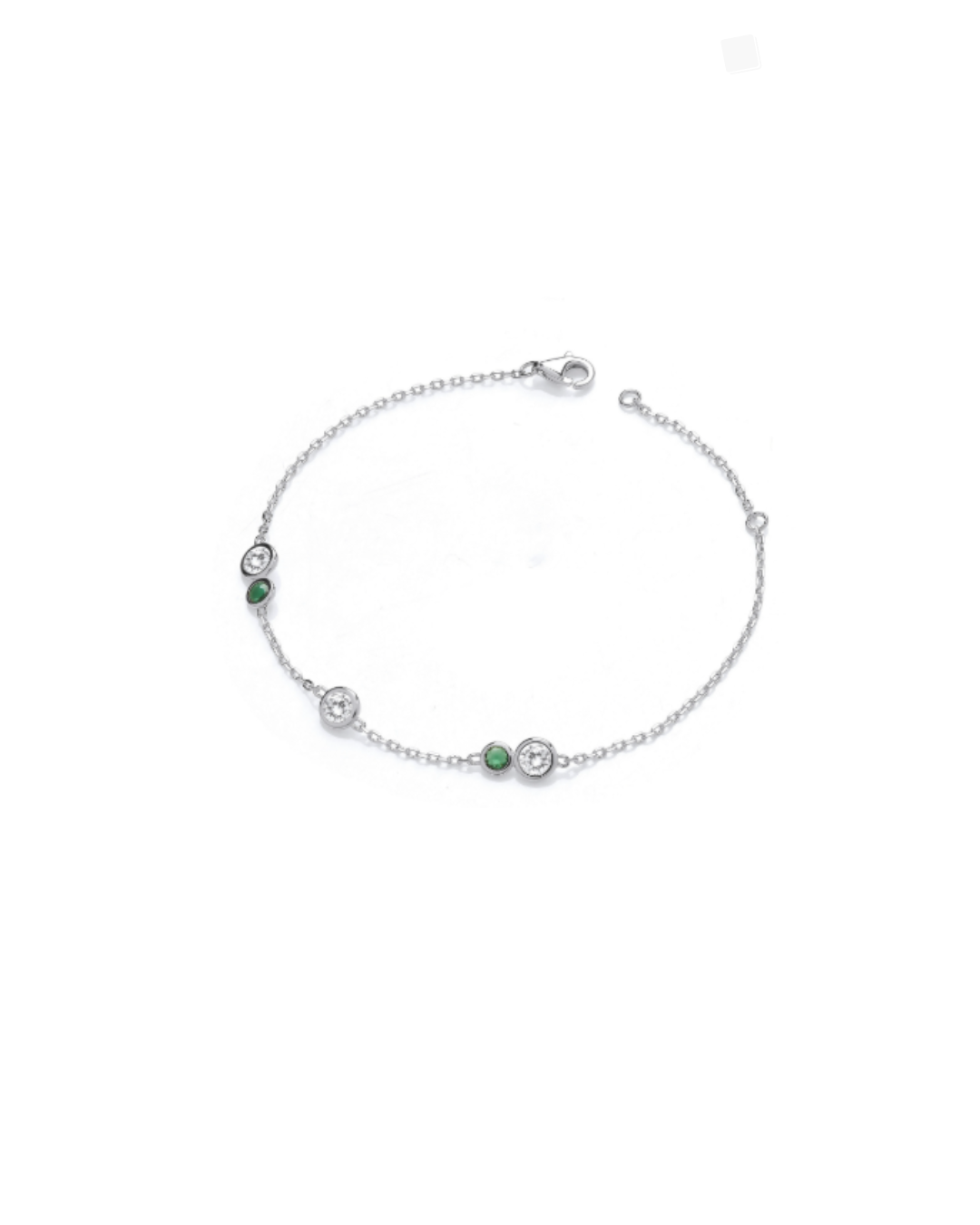 Green Cubic Zirconia Bezel Bracelet