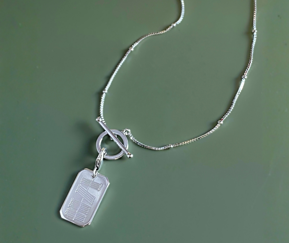 T-Bar Ogham Charm Necklace