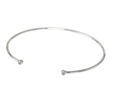 Slim Torc Bangle with Cubic Zirconia