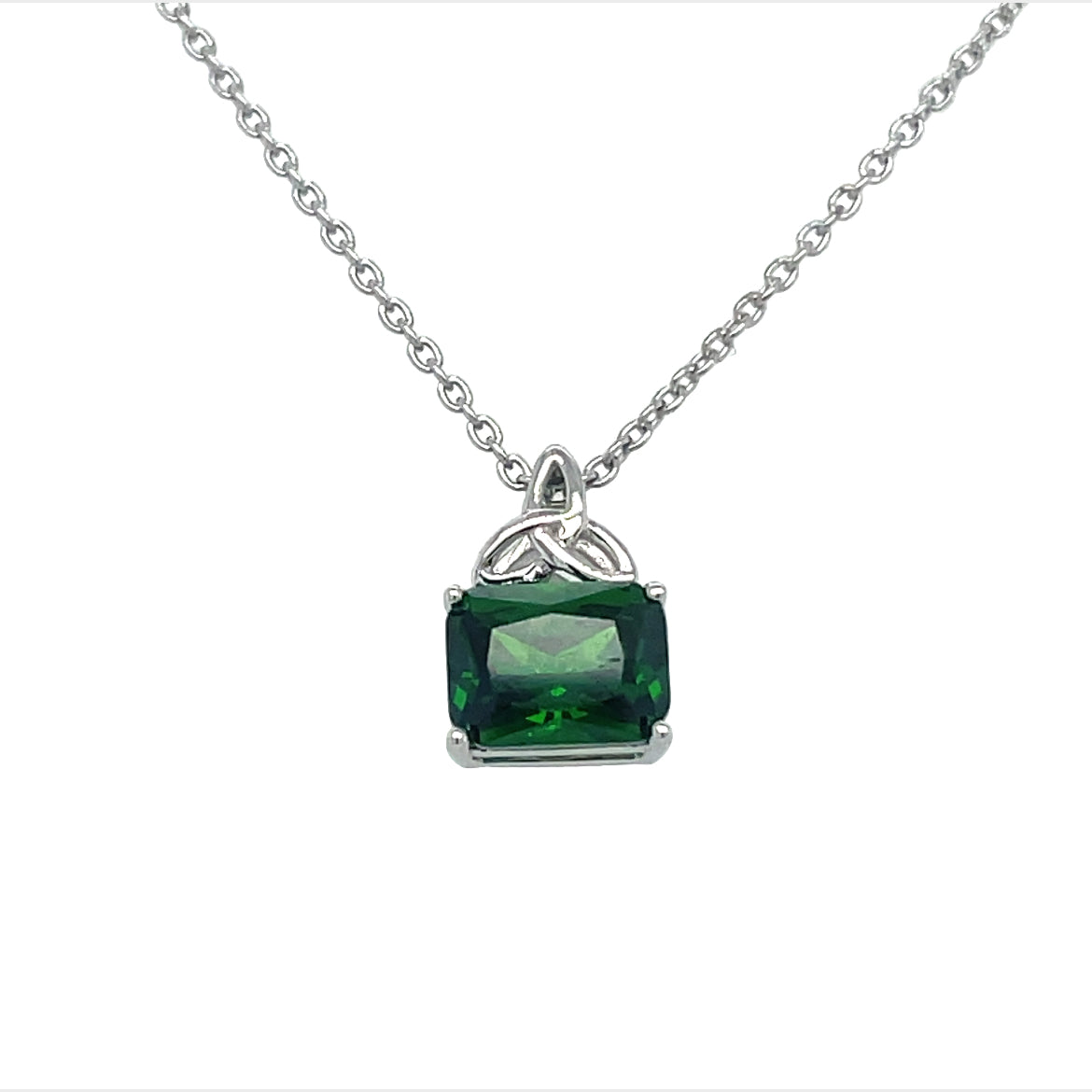 Trinity and Emerald Cubic Zirconia Pendant