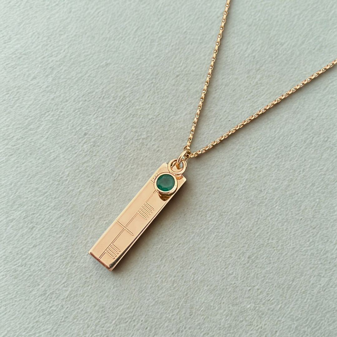 Special Edition! Emerald Gold Ogham Pendant