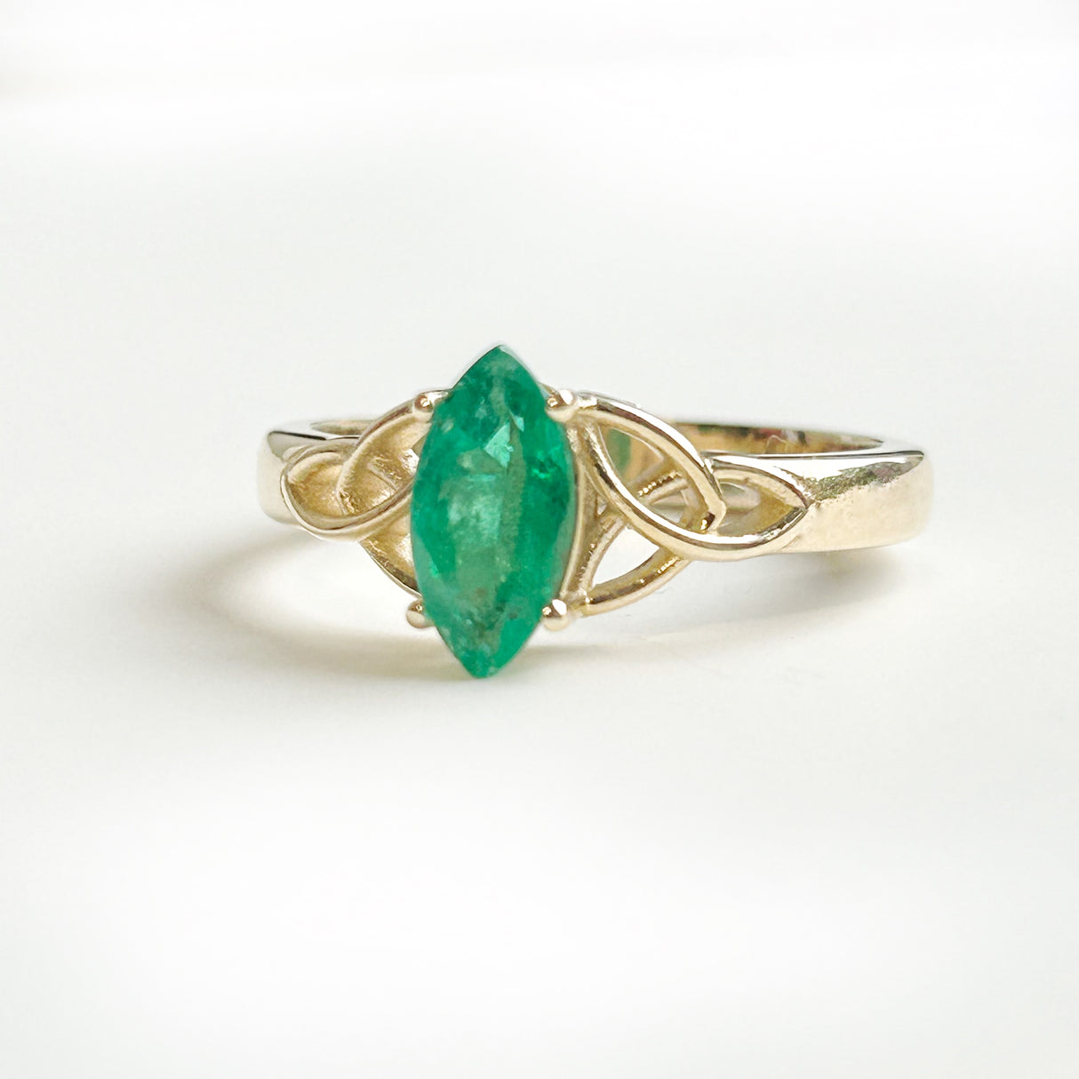 Marquise Emerald Trinity Ring