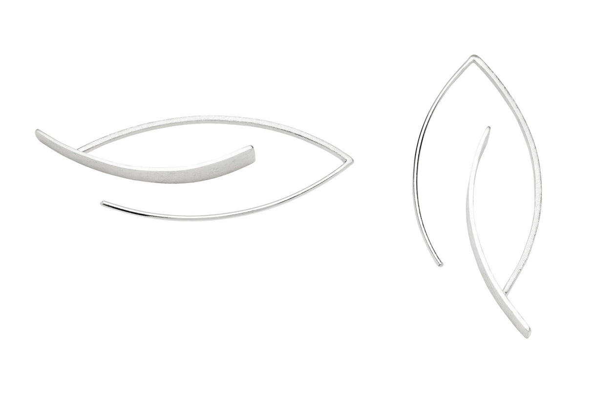 New! Brushed Silver Wishbone Earrings