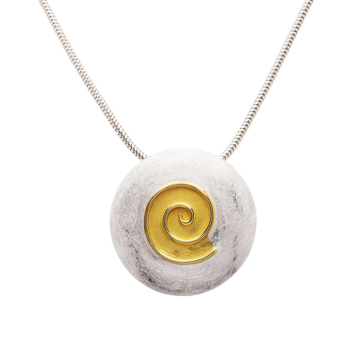 Round Sterling Silver Pendant with Spiral Detail