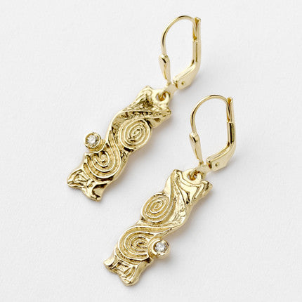 Dovinia Drop Earrings With Diamonds - Brian de Staic Celtic/Irish Jewelry