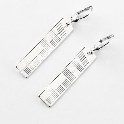 Ogham Silver Earrings - Brian de Staic Celtic/Irish Jewelry