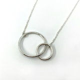 Double Circle Horizontal (Small & Large) Sterling Silver Pendant