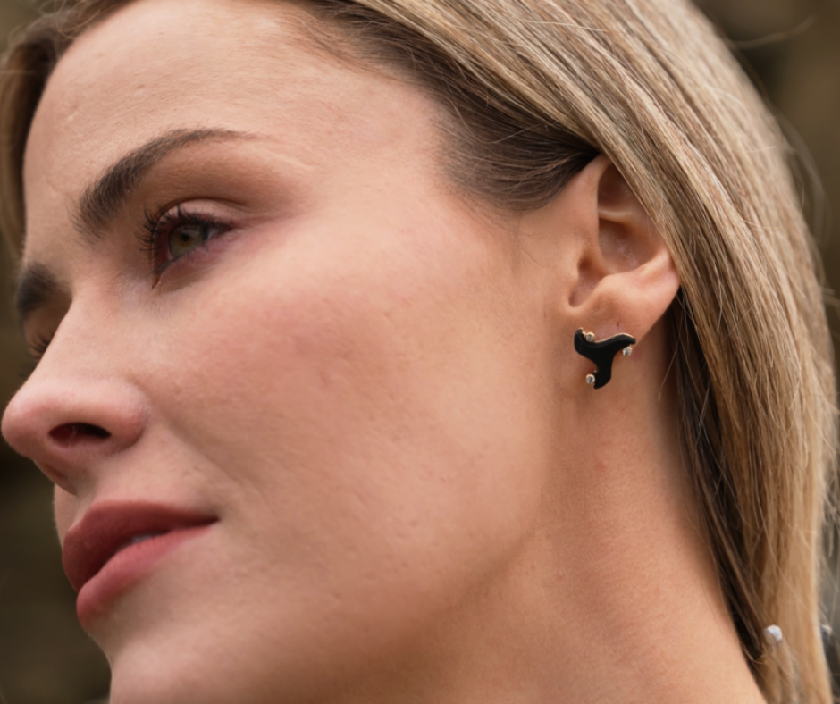 Dingle Trinity Diamond Carraig Dubh Earrings