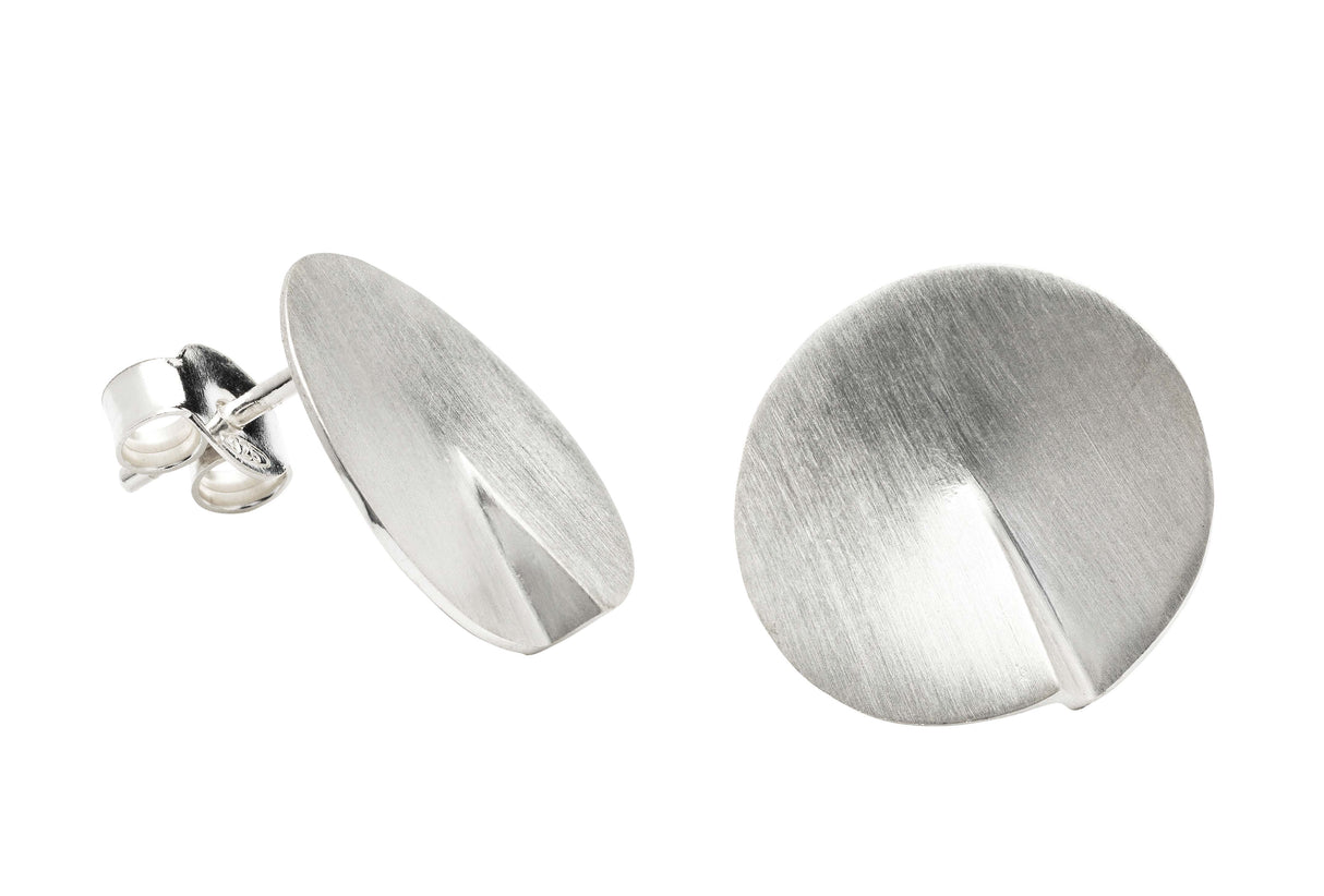 Silver Small Disc Stud Earrings