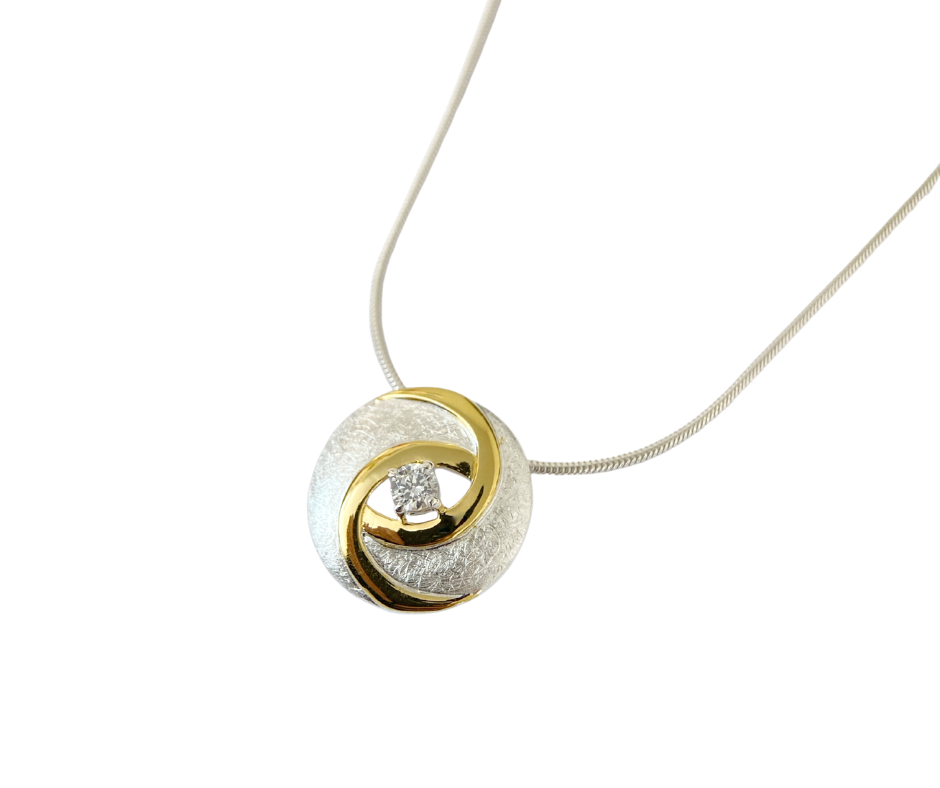 2-Toned Celtic Spiral Slider Pendant
