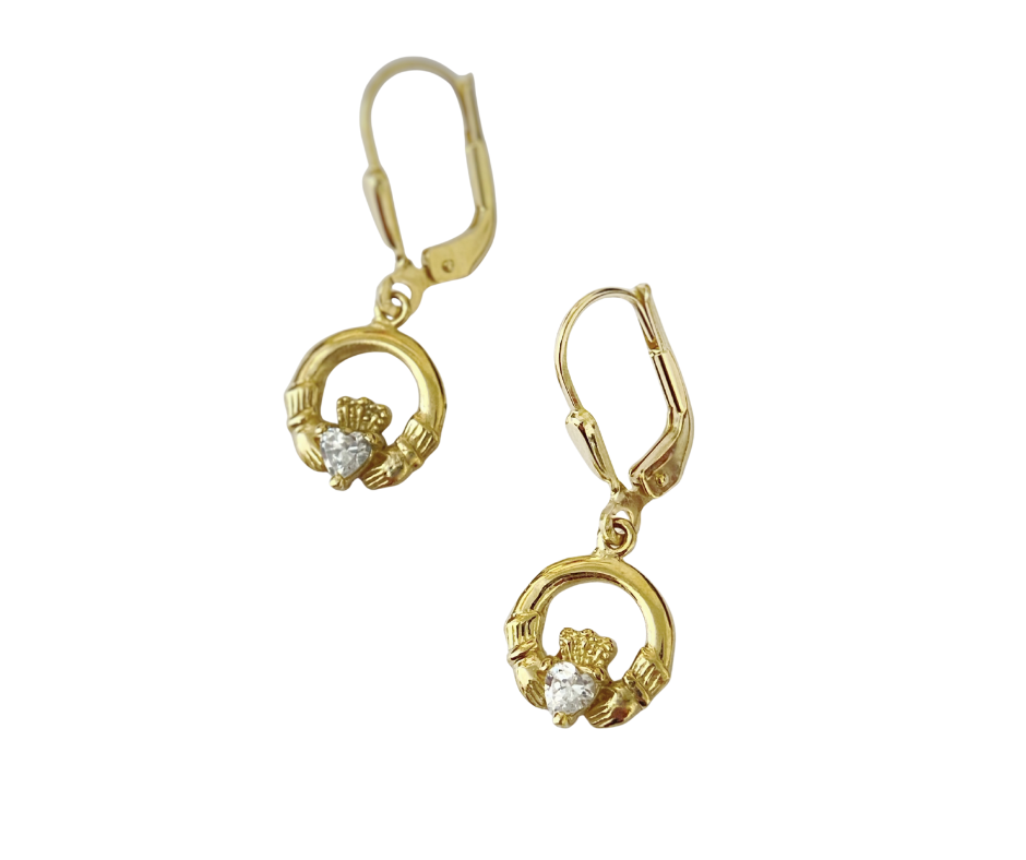 Claddagh Drops with Cubic Zirconia