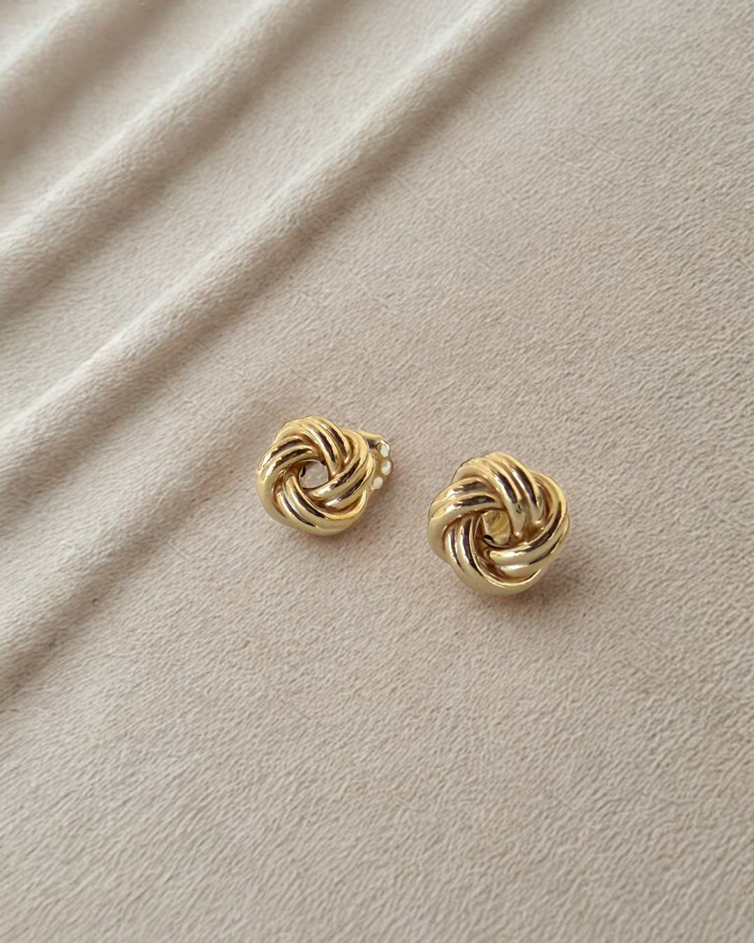 Gold Knot Stud Earrings
