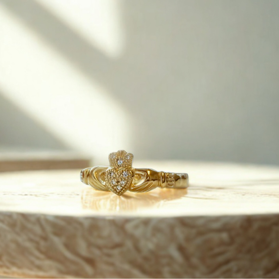 Diamond Claddagh Ring