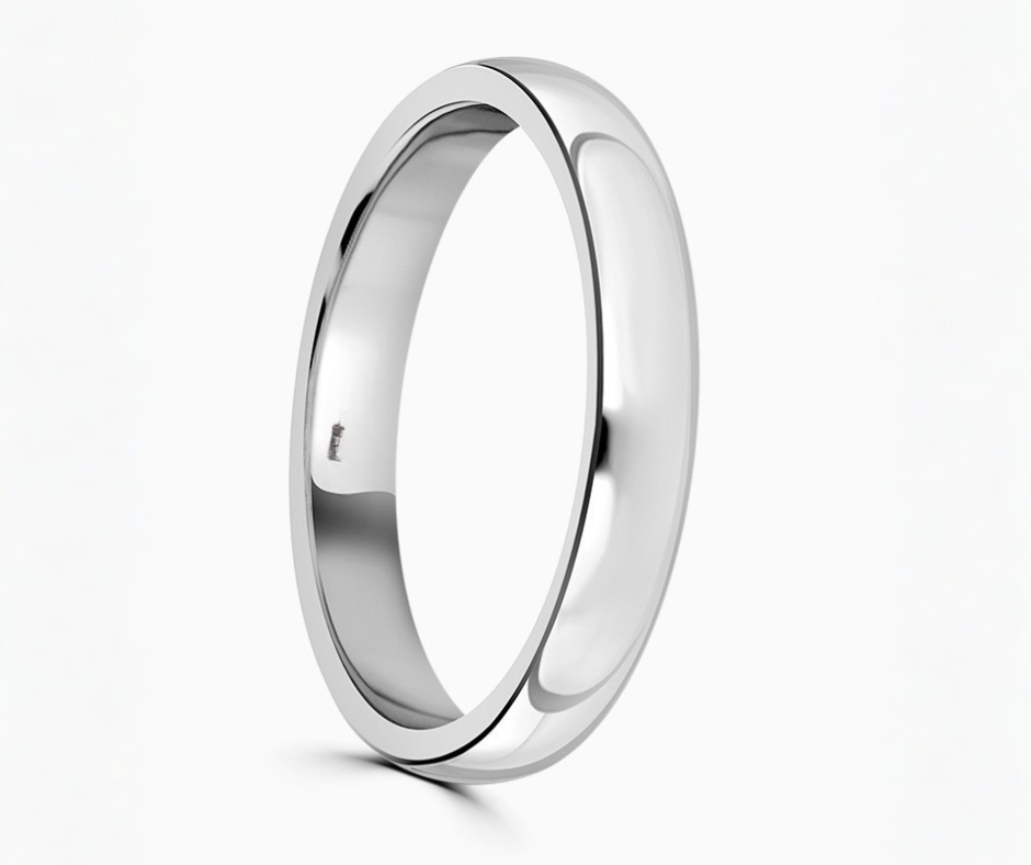 White Gold Wedding Band 3mm