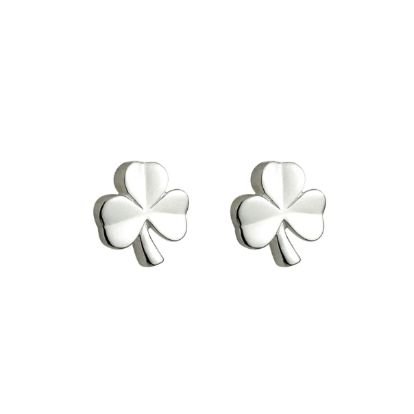 Silver Shamrock Small Stud Earrings