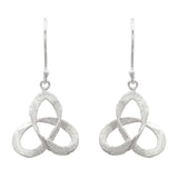 Trinity Knot Brushed Finish Earrings - Small