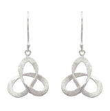 Trinity Knot Brushed Finish Earrings - Small