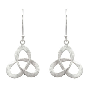 Trinity Knot Brushed Finish Earrings - Small
