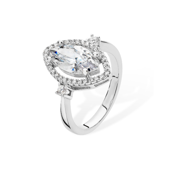 Marquise Cubic Zirconia with Cz Halo Ring