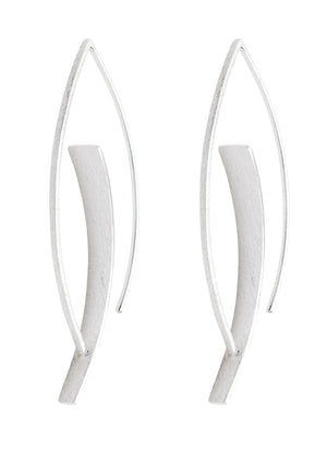 New! Brushed Silver Wishbone Earrings