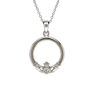 Medium Claddagh Pendant with Cubic Zirconia Heart