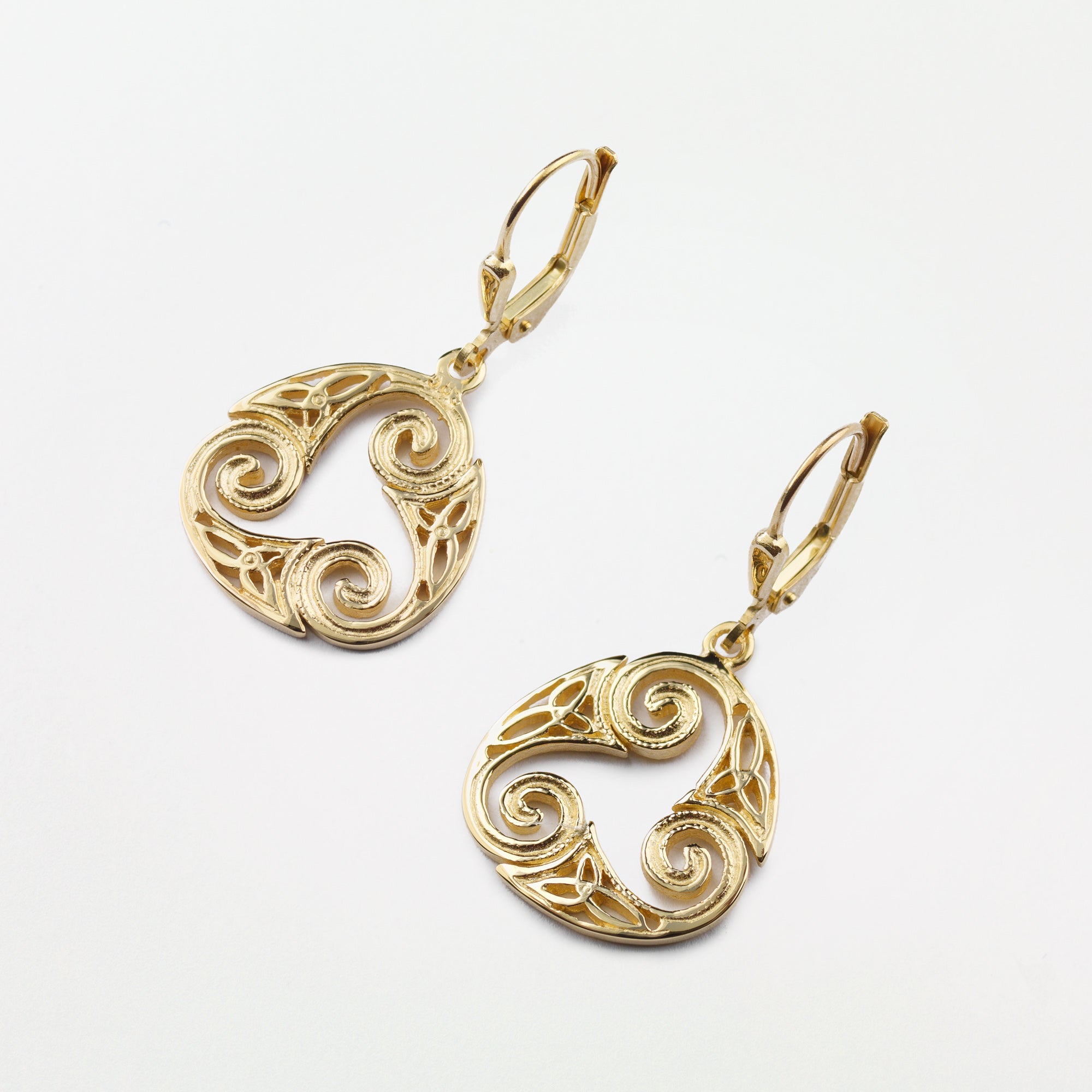 Connemara Marble Round Celtic Earrings - Solvar Irish Jewellery