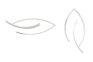 New! Brushed Silver Wishbone Earrings