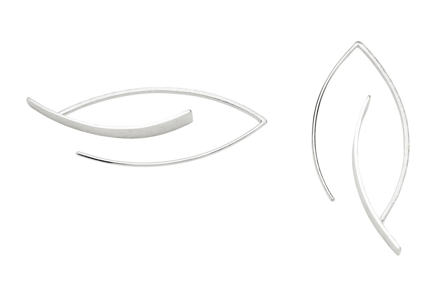New! Brushed Silver Wishbone Earrings
