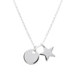 Circular Disc and Star Sterling Silver Pendant Media 