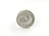 White Gold Diamond Spiral Ring