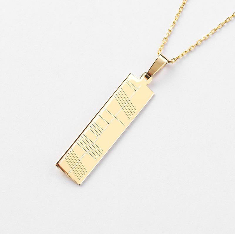 Buy Ogham Gold Pendant (Large) – Brian de Staic