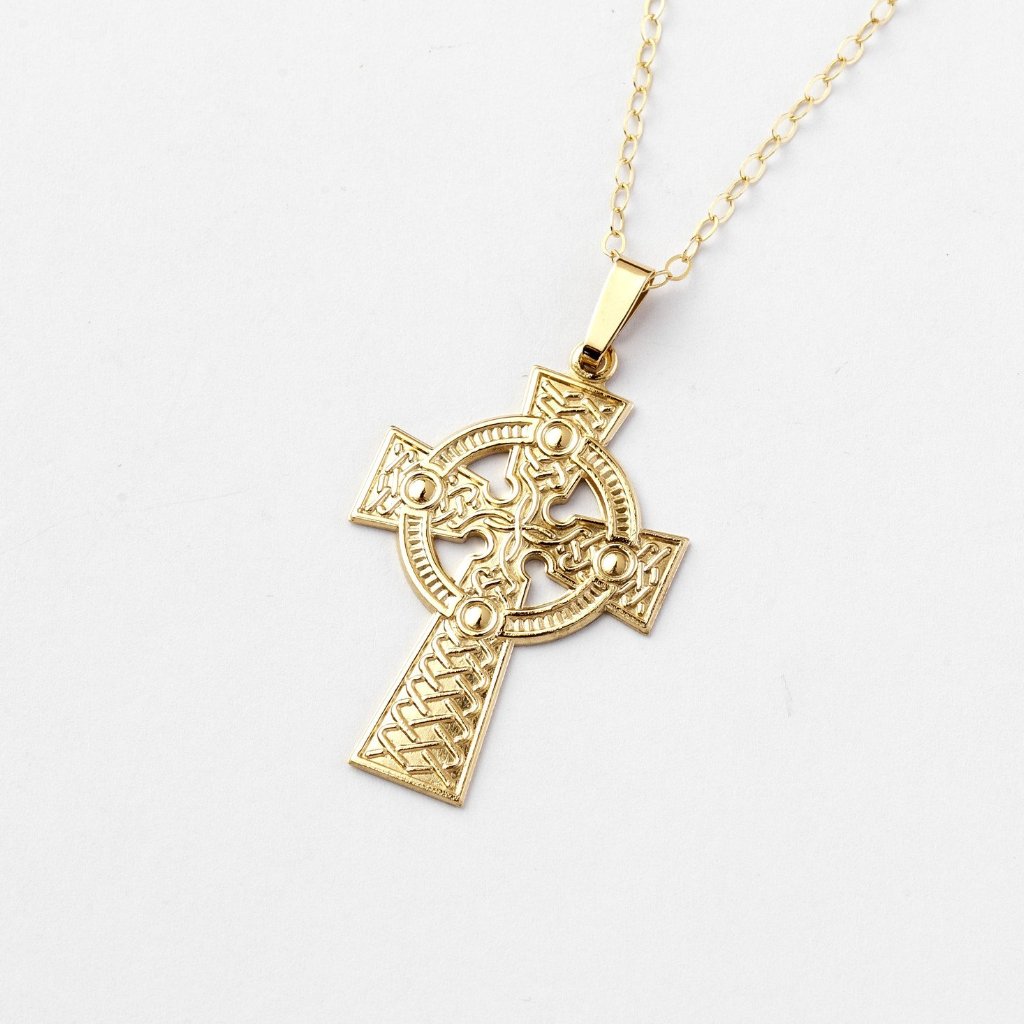 Gents Gold And Oxidized Silver Celtic Cross Pendant