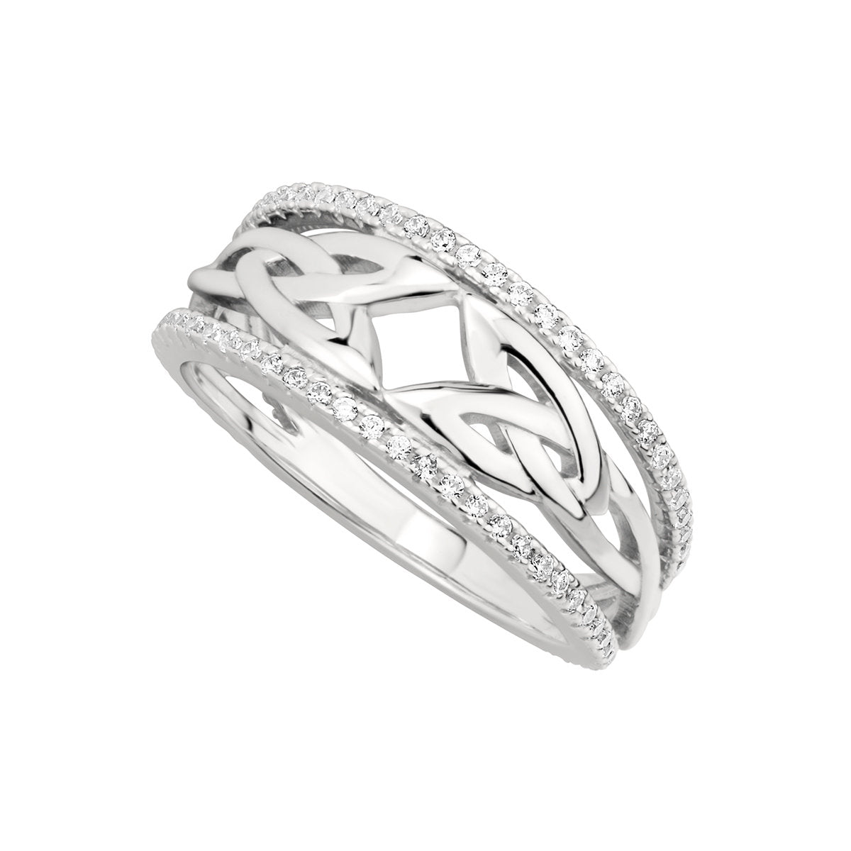 Celtic Cubic Zirconia Trinity Knot Band – Brian de Staic