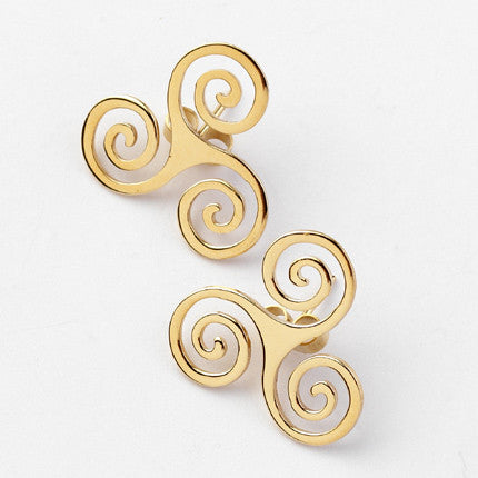 Triskel Stud Earrings - Brian de Staic Celtic/Irish Jewelry