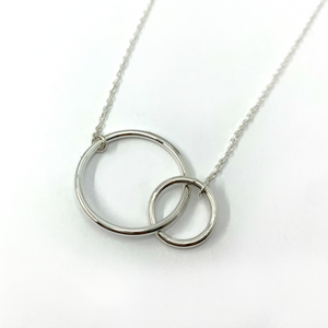Double Circle Horizontal (Small & Large) Sterling Silver Pendant
