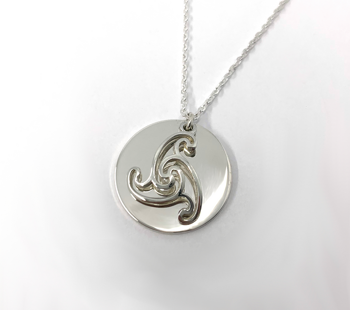 Sibeal on Medium Disc Sterling Silver Pendant With silver chain